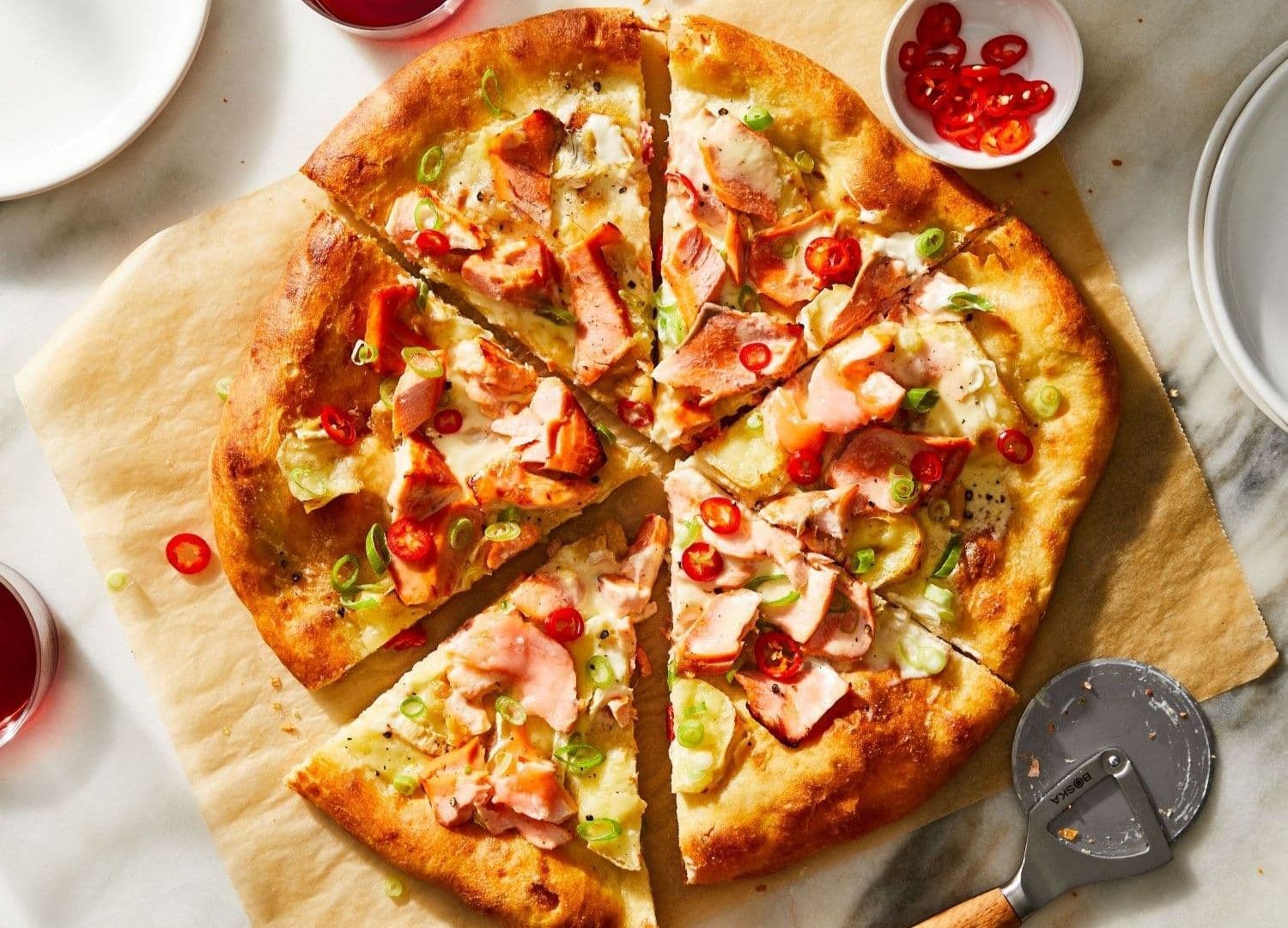 Salmon and Brie Pizza